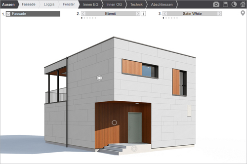 Screenshot des Modulhaus-Konfigurators „VISION:R4“
