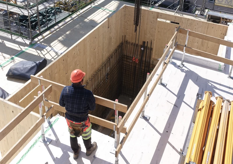 Le concept de la cage d&rsquo;escalier hybride bois-b&eacute;ton