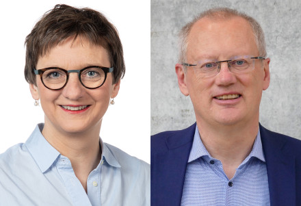 Von links: Prof. Dr. Ulrike Sturm, Hochschule Luzern, und Prof. Andreas Schneider, Ostschweizer Fachhochschule