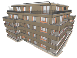 Architekturmodell eines Mehrfamilienhauses in Lausanne