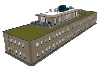 Architekturmodell des Bürogebäudes Pilatus Flugzeugwerke