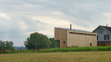 Einfamilienhaus aus Holz - optimal ins Landschaftbild eingebettet