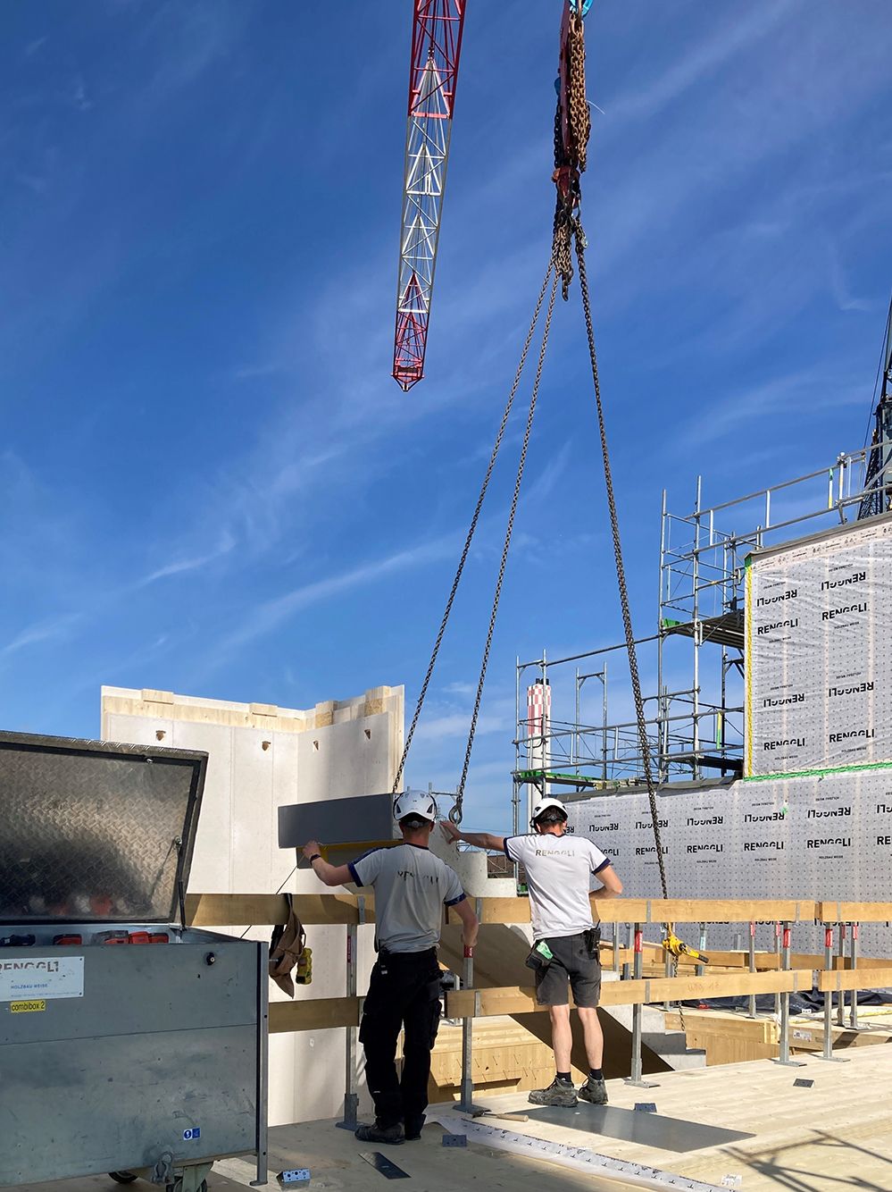 Montage der Fertigteiltreppe