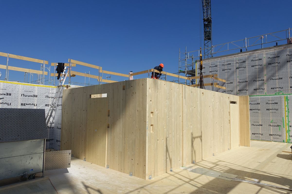 Aussenansicht der verlorenen Schalung im Montagezustand