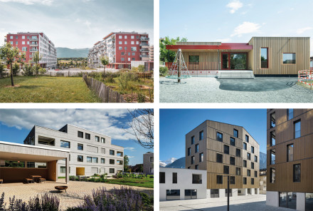 Vier Projekte, welche die individuelle Architektur und die verschiedenen Gebäudearten aufzeigen: Überbauung Les Vergers in Meyrin, Kinderkrippe Beluga in Uster, Überbauung swisswoodhouse in Möriken und Wohn- und Geschäfts-Überbauung Aletsch Campus in Naters.