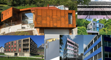 Collage von realisierten Bauprojekten mit Strom Ziegeln
