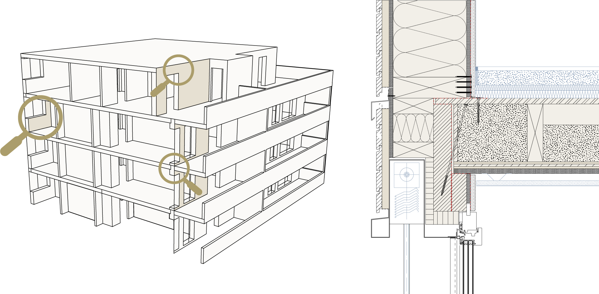 Graphik Detailentwicklung kombiniert des Phasenplans Teamwood