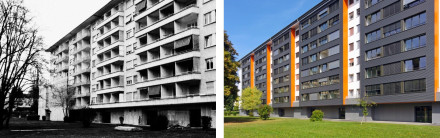 Avant et après l’assainissement énergétique : l’immeuble d’habitation à Genève