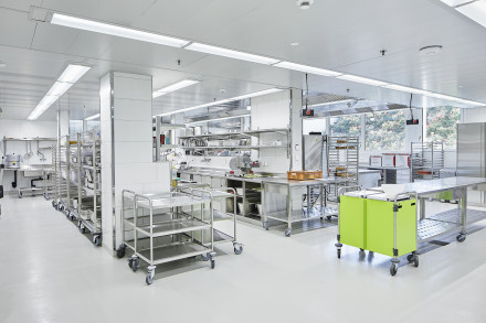 Vue sur la cuisine industrielle 